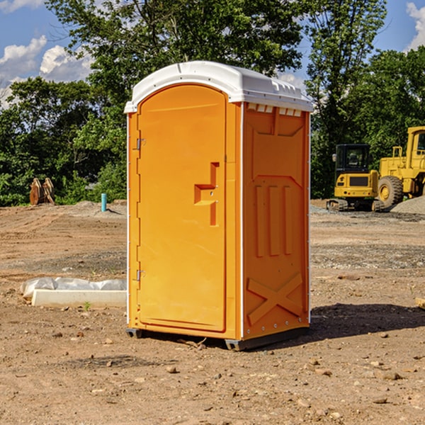 how often are the porta potties cleaned and serviced during a rental period in De Kalb County